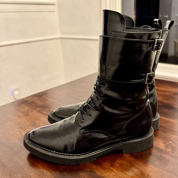 INCH2 Camden Double Monk Buckle Leather Combat Boot - Picture 9 of 15